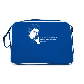 Way Of Progress Quote Girls In STEM Marie Curie - Sac Retro - bleu/blanc - Dos