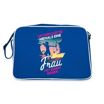 Bogenschießen Bogen bogenschützen bogenschütze - Retro Tasche - Blau/Weiß - Hinten