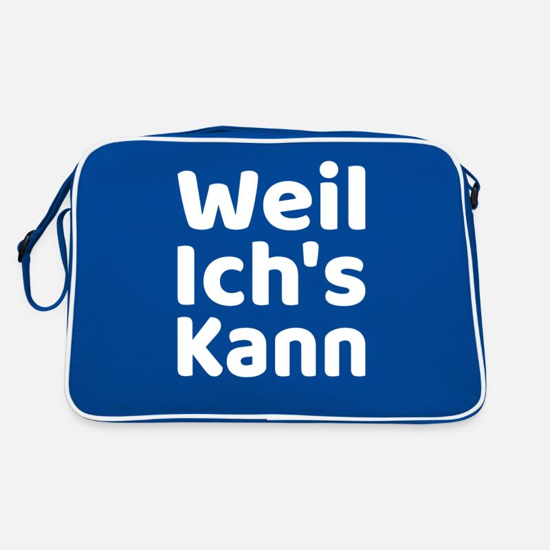 Weil ichs kann - Retro Tasche - Blau/Weiß