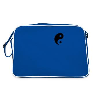 Subtile Yin Yang Kunstwerke - Retro Tasche - Blau/Weiß - Hinten