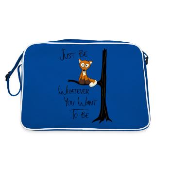 Just Be Whatever You Want To Be | Fox like owl - Retro Bag - blue/white - Back