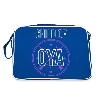 Afrikanische Göttin Yoruba Religion Veve Kind von Oya - Retro Tasche - Blau/Weiß - Hinten