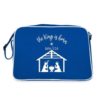 Christian Christmas Design - Le roi est né - - Sac Retro - bleu/blanc - Dos