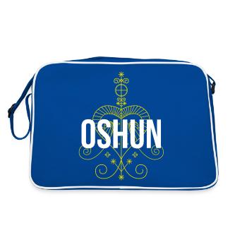 Afrikanische Göttin Yoruba Veve Orisha Oshun drucken - Retro Tasche - Blau/Weiß - Hinten