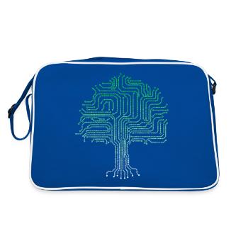 Binary tree computer nerd geek computer scientist - Retro Bag - blue/white - Back