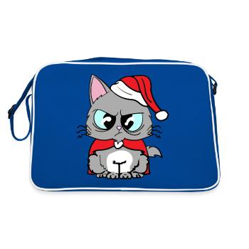 Tee-shirt chats rigolos chat mignon noël - Sac Retro - bleu/blanc - Dos