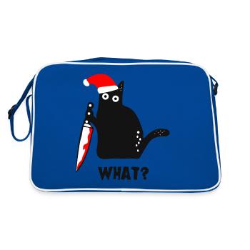 Tee-shirt chats rigolos chat mignon noël - Sac Retro - bleu/blanc - Dos