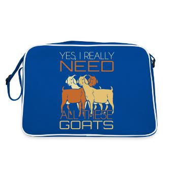 Chèvres amoureux de la chèvre kid ferme ferme - Sac Retro - bleu/blanc - Dos