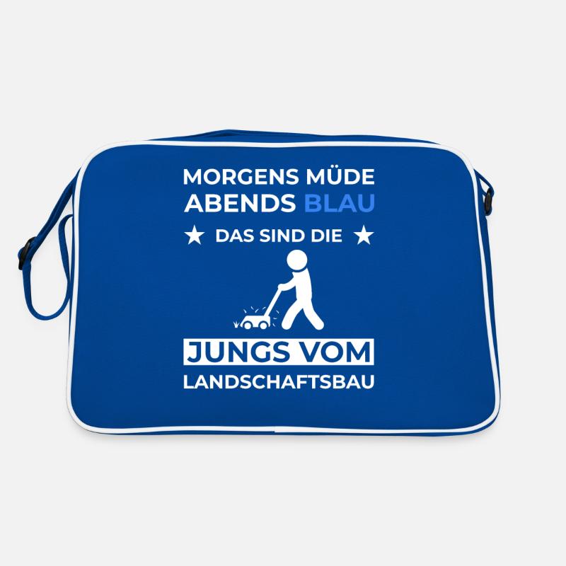 Gartenbau Landschaftsbau Landschaftsgärtner Beruf - Retro Tasche - Blau/Weiß