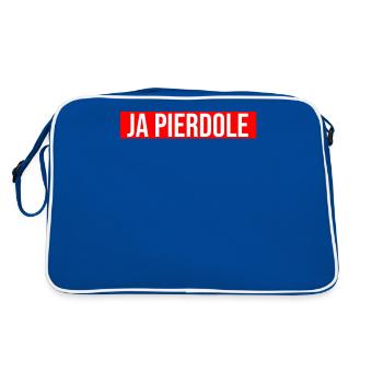 Ja Pierdole Polska Polen Polnisches Schimpfwort - Retro Tasche - Blau/Weiß - Hinten