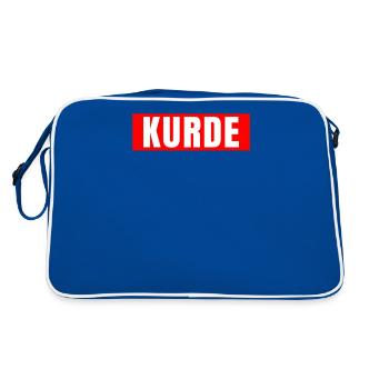 Kurde Polska Polen Polnisches Schimpfwort - Retro Tasche - Blau/Weiß - Hinten