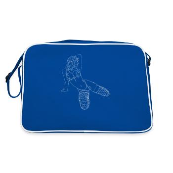 one line art onelineart digital girl no 63 - Retro Bag - blue/white - Back