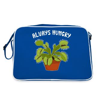 Always Hungry Funny Venus Flytrap print - Retro Bag - blue/white - Back