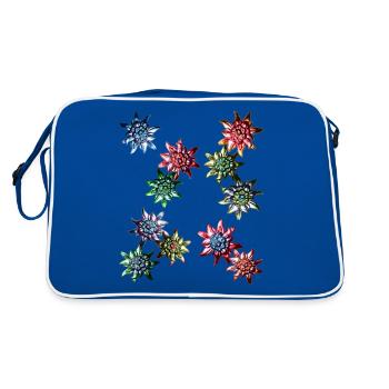 Costume design with colorful Edelweiss / - Retro Bag - blue/white - Back