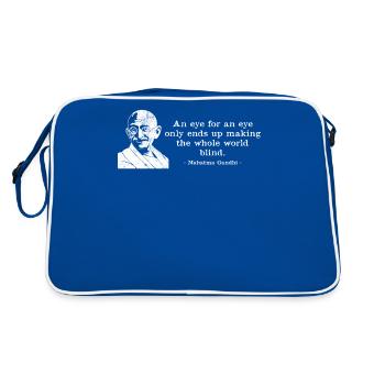An Eye For An Eye Quote Mahatma Gandhi - Retro Bag - blue/white - Back
