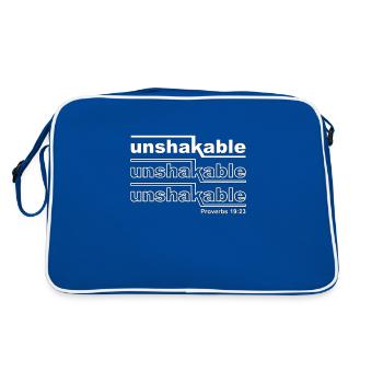 Conception chrétienne - Inébranlable - Proverbes 19 verset - Sac Retro - bleu/blanc - Dos