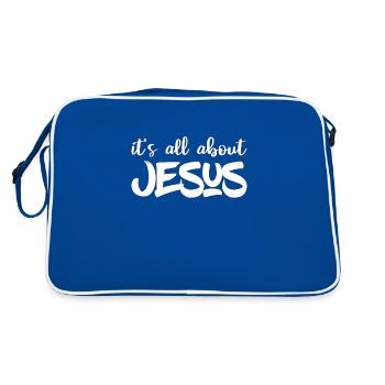 Christian Design - It's All About Jesus - Retro Bag - blue/white - Back