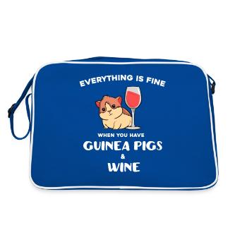 Cute Guinea Pig Gift For Wine Lover product - Retro Bag - blue/white - Back