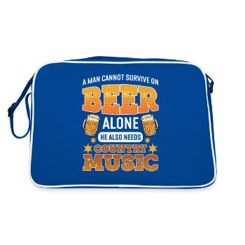 Mens Beer and Country Music Design Country Music - Sac Retro - bleu/blanc - Dos