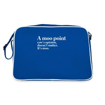 The Opinion of a Muh Point Cow Plays None - Retro Bag - blue/white - Back