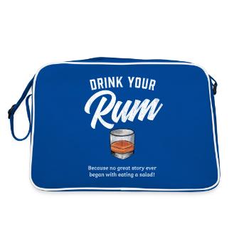 Mens Rum Lover Gift I Funny Rum Drinking graphique - Sac Retro - bleu/blanc - Dos
