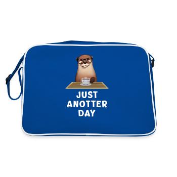 Funny otter straight anotter day by day - Retro Bag - blue/white - Back