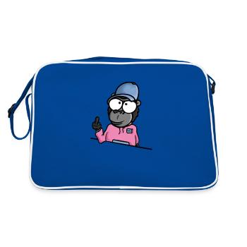Le gorille montre un majeur - Sac Retro - bleu/blanc - Dos