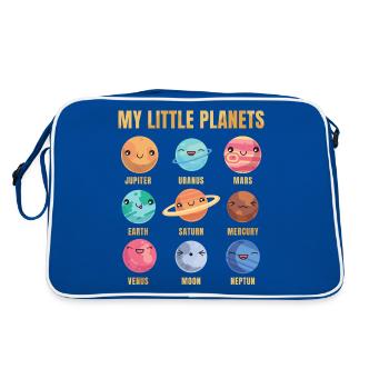 Solar System - Cute Planets - Planet - Galaxy - Sac Retro - bleu/blanc - Dos