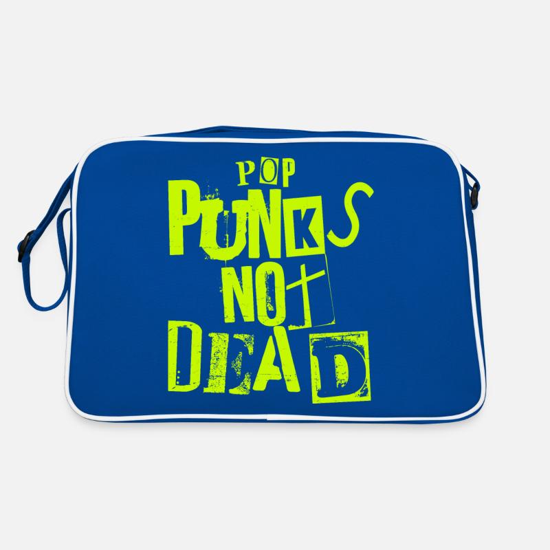 Pop Punks Not Dead - Vintage Grunge - Pop Punk Is - Retro Tasche - Blau/Weiß