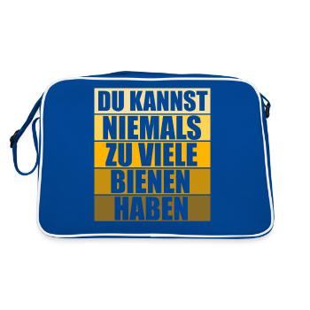 Hobbyimker Imker Bienen Flüsterer Imkern Honig - Retro Tasche - Blau/Weiß - Hinten