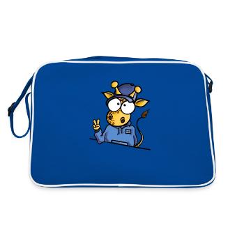 Girafe avec Cap Peace - Sac Retro - bleu/blanc - Dos