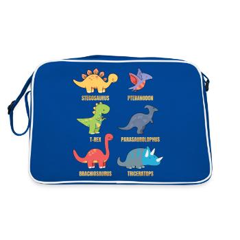 Types Of Dinosaurs Dino Identification - Cute - Retro Bag - blue/white - Back