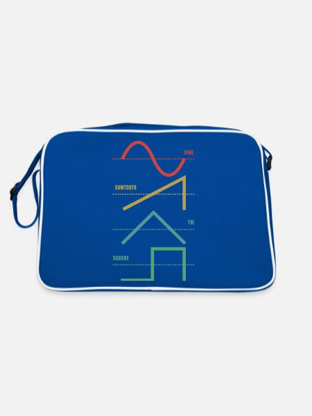 Vintage Analog Synthesizer Techno Waveform - Synth - Retro Bag - blue/white - Back