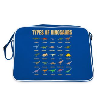 Types Of Dinosaurs Dino Identification - Cute - Retro Bag - blue/white - Back