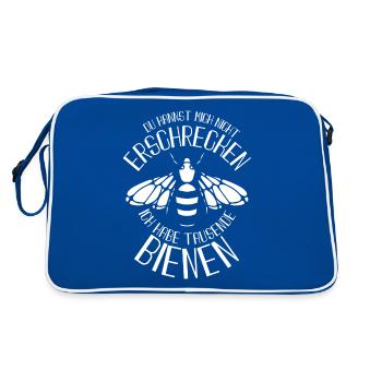 Hobbyimker Imker Bienen Flüsterer Imkern Honig - Retro Tasche - Blau/Weiß - Hinten