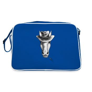 Cheval western avec chapeau de cow-boy - Sac Retro - bleu/blanc - Dos