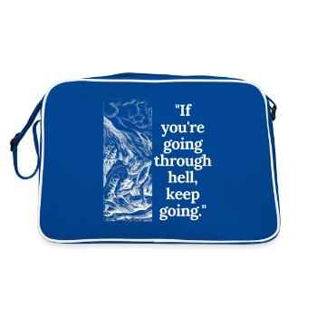 Winston Churchill Citation motivationnelle pour continuer - Sac Retro - bleu/blanc - Dos