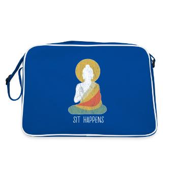 Drôle bouddha bouddhisme méditation paix dharma - Sac Retro - bleu/blanc - Dos