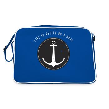 Boat - Anchor Sailors - Retro Tasche - Blau/Weiß - Hinten