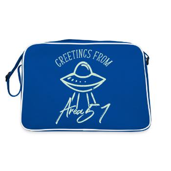 Alien Ufo - Retro Bag - blue/white - Back