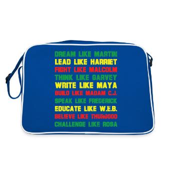 Black Inspirational Power Quotes - Sac Retro - bleu/blanc - Dos