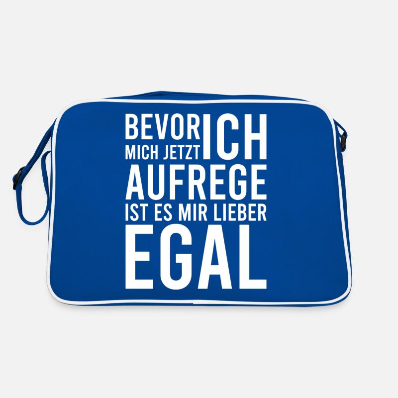 Bevor ich mich aufrege ist es mir lieber egal - Retro Tasche - Blau/Weiß