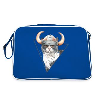 Viking Kitty Cat - Retro Bag - blue/white - Back