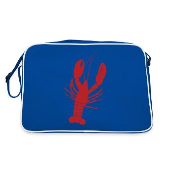 Lobster Vintage - Retro Tasche - Blau/Weiß - Hinten