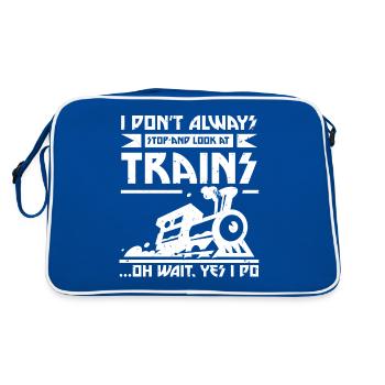 I Dont Always Stop And Look At Trains - Sac Retro - bleu/blanc - Dos