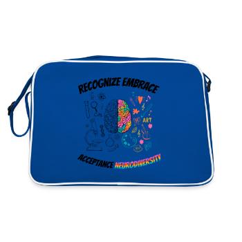 recognize embrace acceptance Neurodiversity - Retro Bag - blue/white - Back