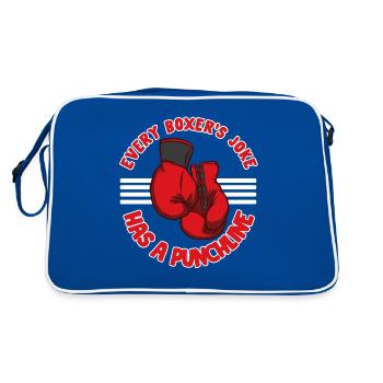 Boxing - Funny Punchline Joke - Gym Apparel - Sac Retro - bleu/blanc - Dos