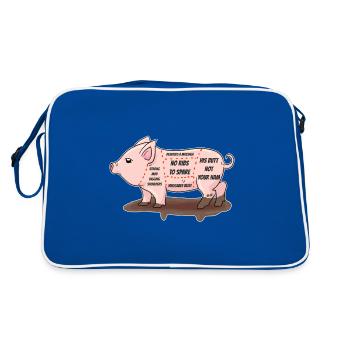 Vegan Pig Parts Anti Butcher - Retro Bag - blue/white - Back