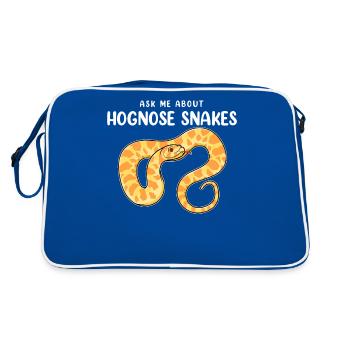 Funny Reptile Lover Herpetologist Hognose Snake - Retro Bag - blue/white - Back