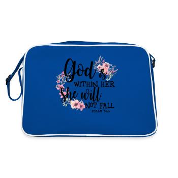 L’aquarelle florale verset bible Dieu est dans son s - Sac Retro - bleu/blanc - Dos
